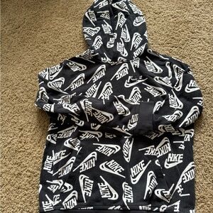 Nike Kids Black and White Logo Hoodie